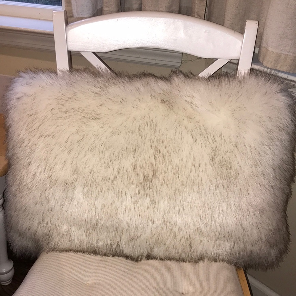 Fluffy White Throw Pillow